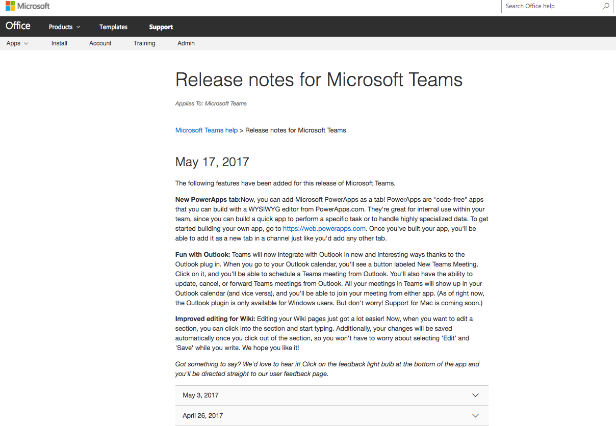 microsoft teams new release notes