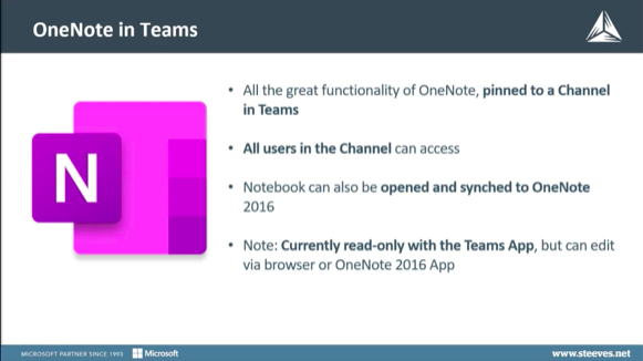 Screenshot - OneNote in Teams Overview Slide
