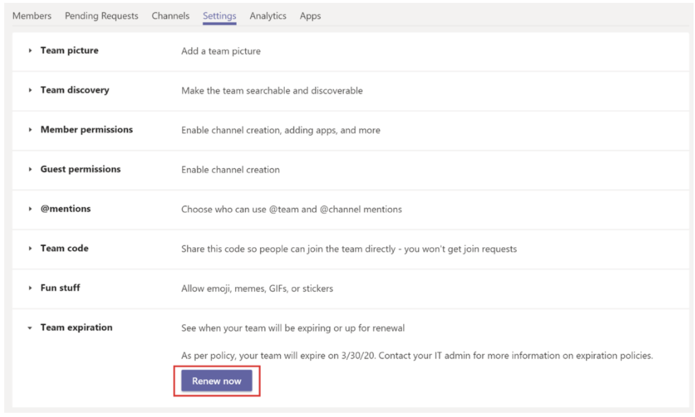 renew Microsoft 365 Groups and Microsoft Teams