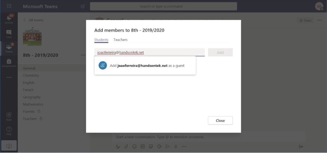 securely adding guests to Microsoft Teams for education