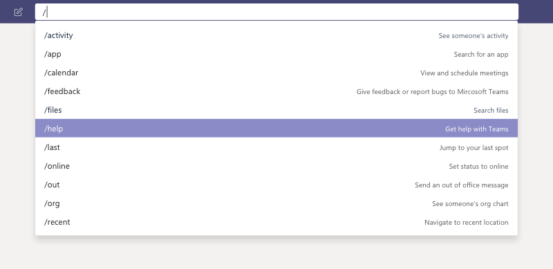 Slash Commands - Useful shortcuts - Microsoft Teams - Microsoft 365