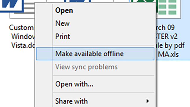 Make Available Offline - Microsoft OneDrive
