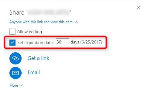 Set expiration date - Microsoft OneDrive