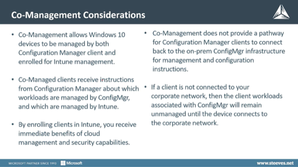 EndPoint Management - Co-Management - considerations