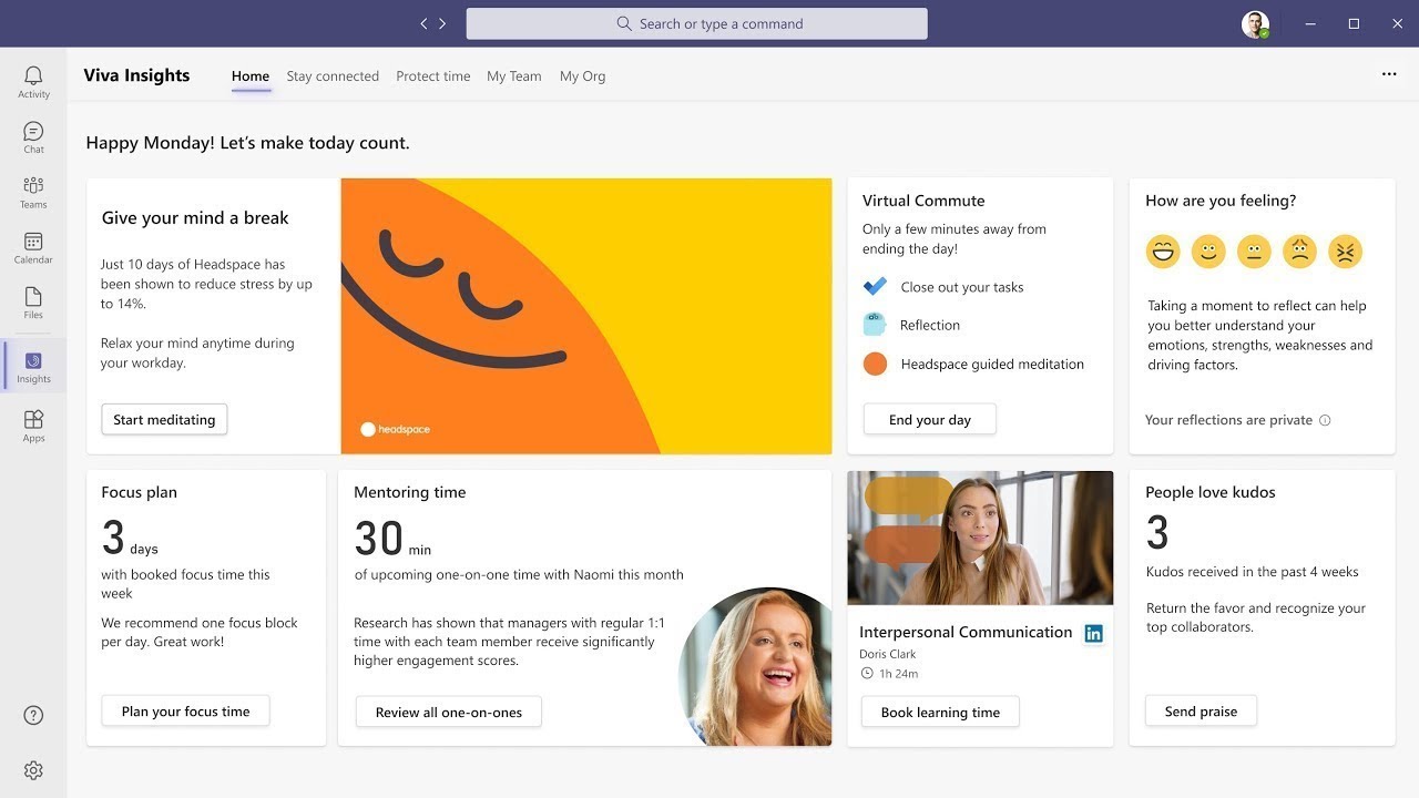 microsoft viva - insights for wellbeing