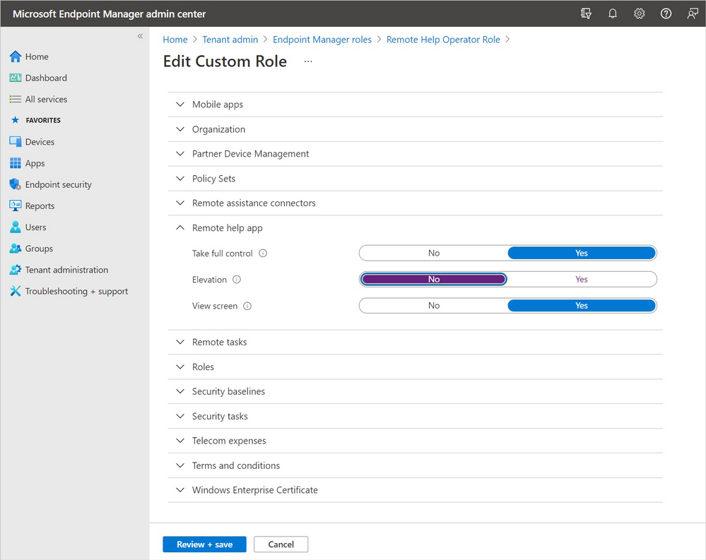 configure Microsoft remote assistance role permissions